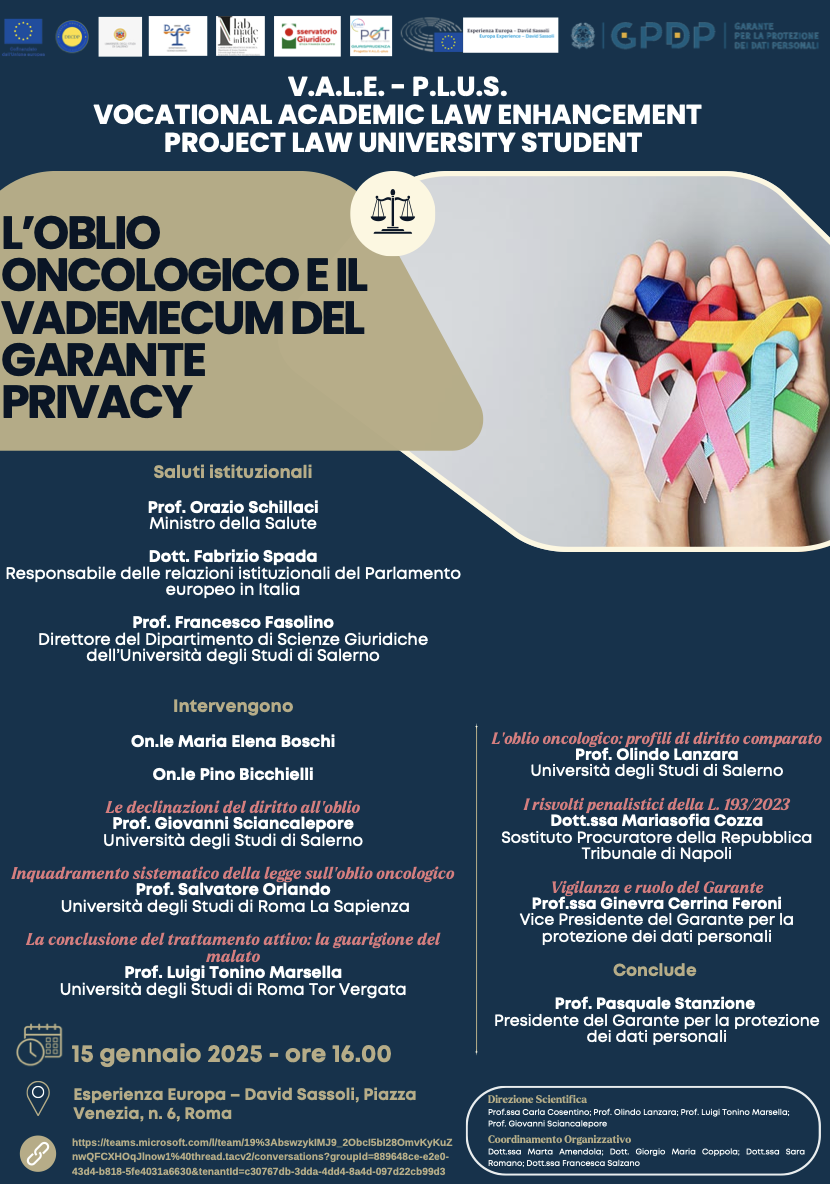 L'oblio oncologico e il vademecum del garante privacy